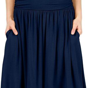 Skirts for Women Regular and Plus Size Skirt with Pockets Below The Knee Length